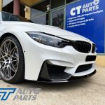 M Performanceloss Glossy Black Front Lip / Carbon Splitters for 14-19 BMW M3 F80 M4 F82-0