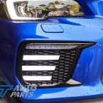 Gloss Black SMOKED 3D DRL Dynamic Signal Front Fog Light Bezels for MY18+ Subaru WRX/STI -12847