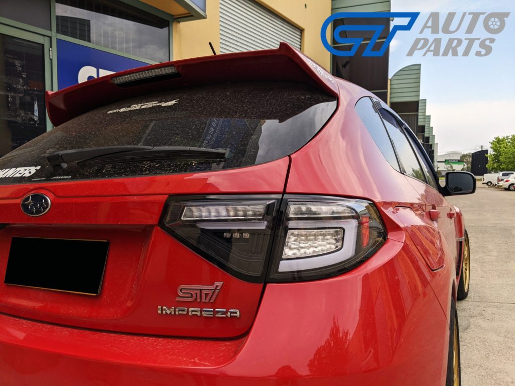 Black 3D LED Tail light Dynamic Signal for 08-13 Subaru Impreza WRX RS STI -12349