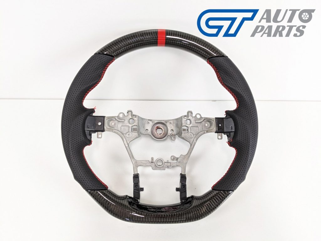 Carbon Fibre LEATHER Steering Wheel Red Line+Stitching for 2015-2019 TOYOTA HILUX REVO SR-12624