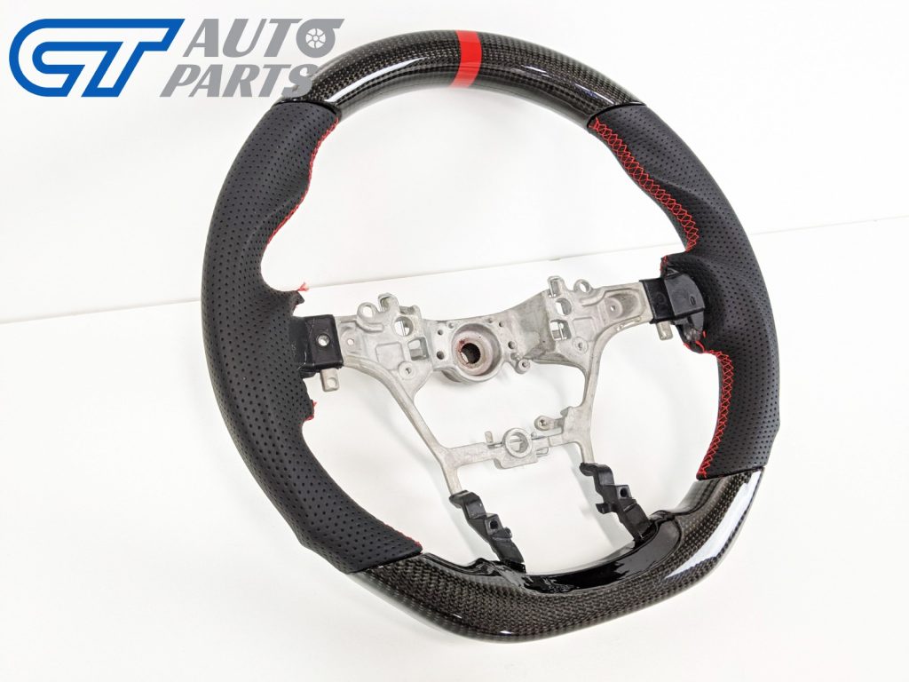 Carbon Fibre LEATHER Steering Wheel Red Line+Stitching for 2015-2019 TOYOTA HILUX REVO SR-12635