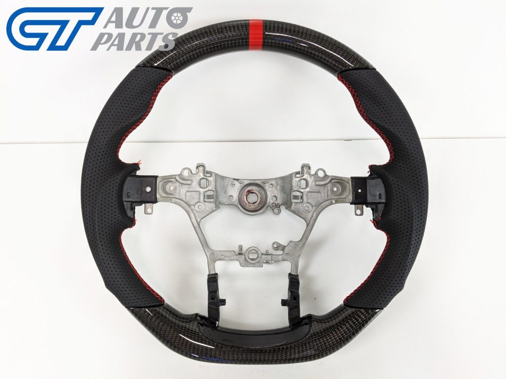 Carbon Fibre LEATHER Steering Wheel Red Line+Stitching for 2015-2019 TOYOTA HILUX REVO SR-12636