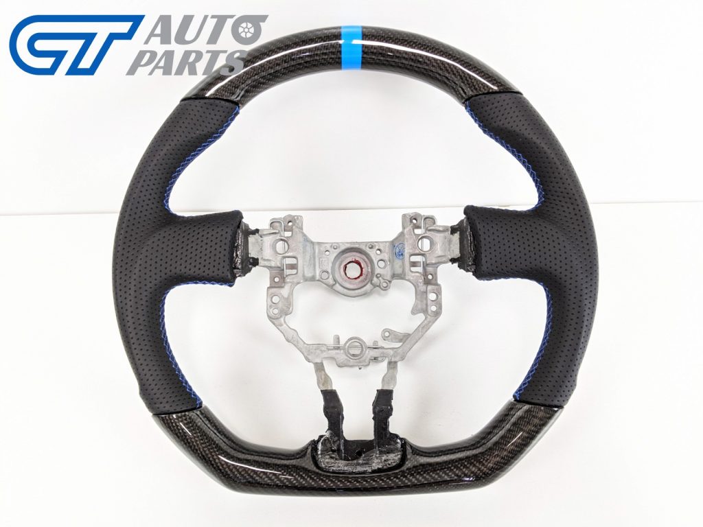 CARBON Fibre LEATHER Steering Wheel Blue Line+Stitching for 12-16 TOYOTA 86 Subaru BRZ-12705