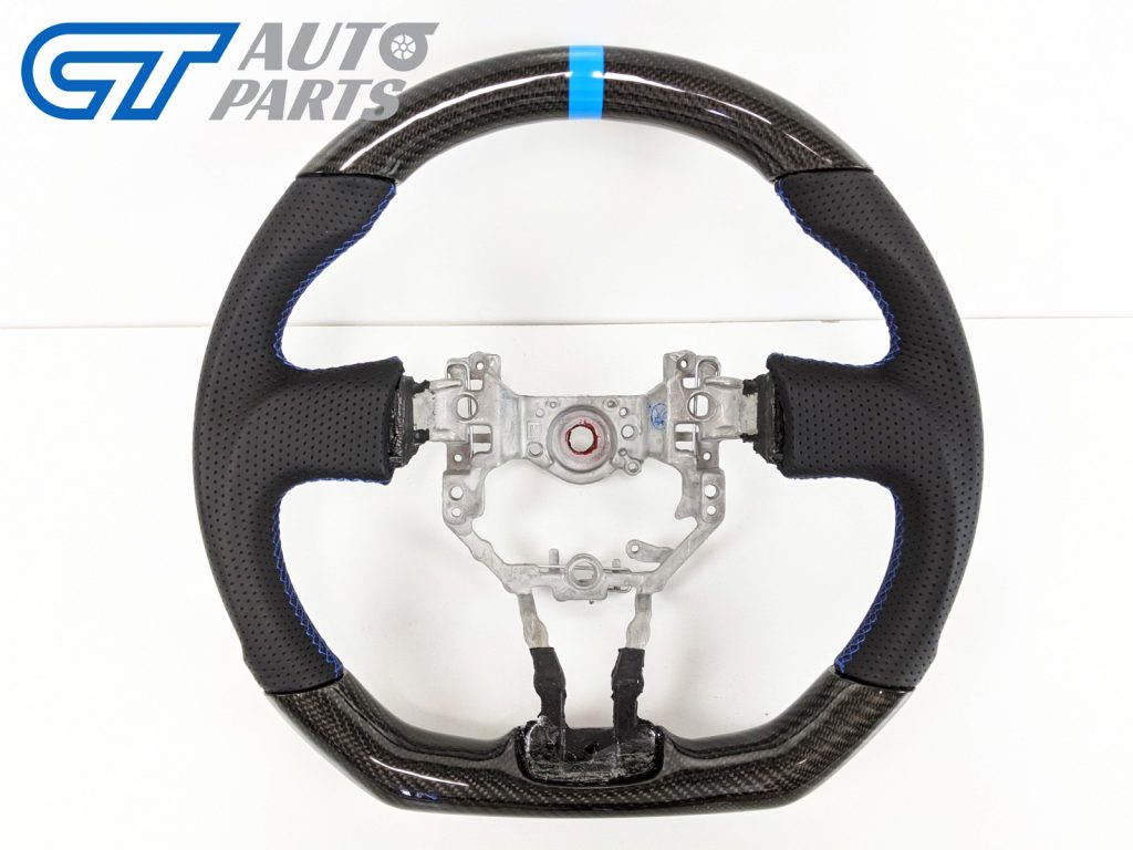 CARBON Fibre LEATHER Steering Wheel Blue Line+Stitching for 12-16 TOYOTA 86 Subaru BRZ-12699