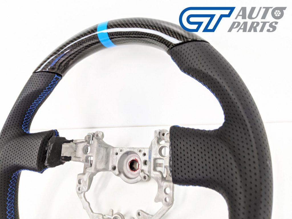 CARBON Fibre LEATHER Steering Wheel Blue Line+Stitching for 12-16 TOYOTA 86 Subaru BRZ-12700