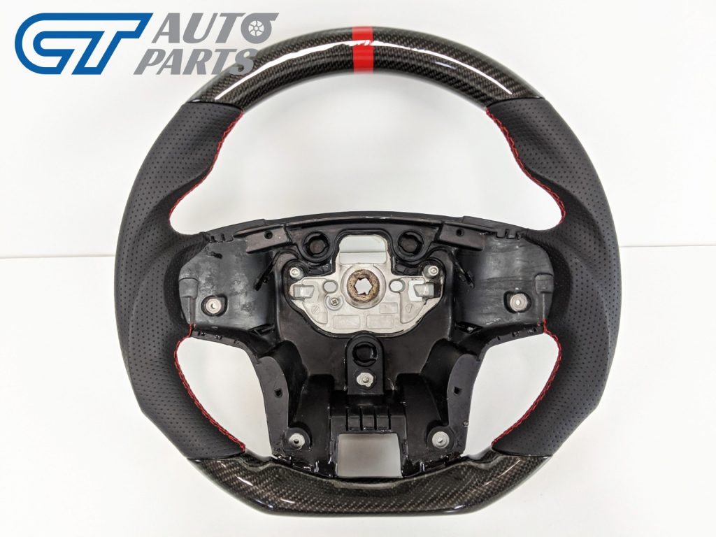 Carbon Fibre LEATHER Steering Wheel Red Line+Stitching for 2015-2019 Ford Ranger PX2 PX3 WildTrack Raptor-0