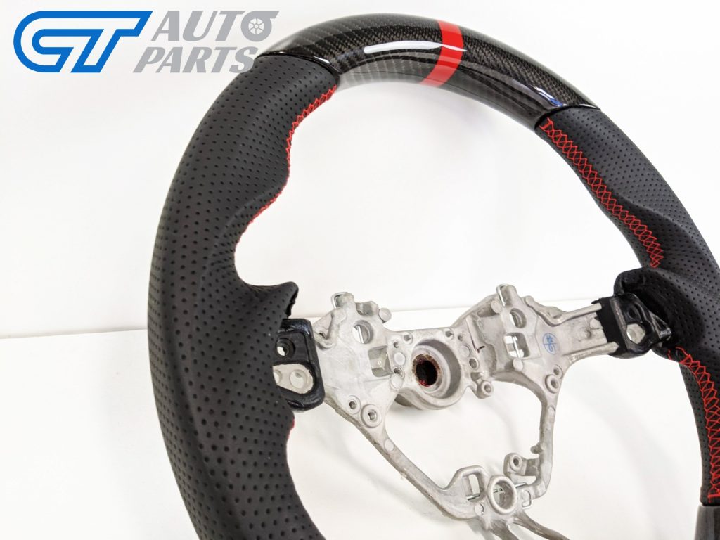 CARBON Fibre LEATHER Steering Wheel Red Line+Stitching for 17-19 TOYOTA 86 Subaru BRZ-12643