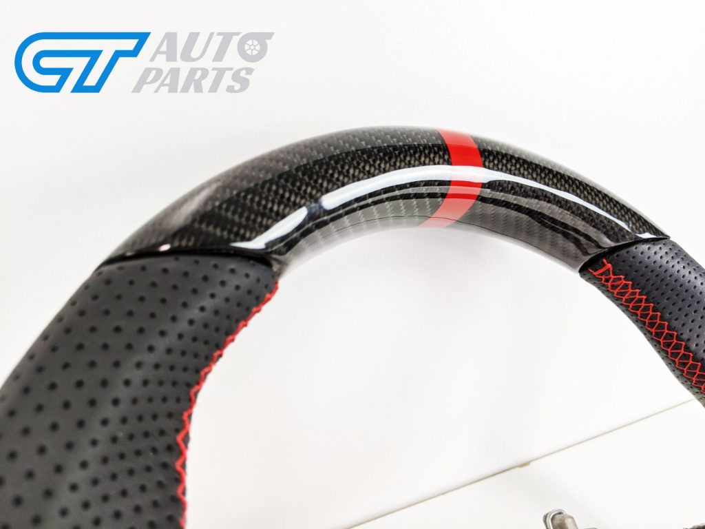 CARBON Fibre LEATHER Steering Wheel Red Line+Stitching for 17-19 TOYOTA 86 Subaru BRZ-12644