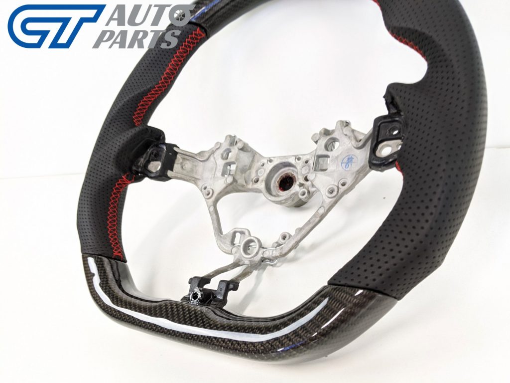 CARBON Fibre LEATHER Steering Wheel Red Line+Stitching for 17-19 TOYOTA 86 Subaru BRZ-12647