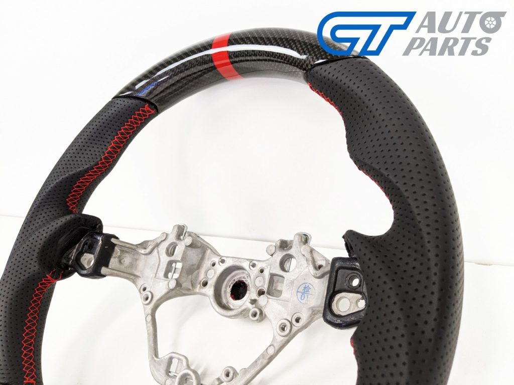 CARBON Fibre LEATHER Steering Wheel Red Line+Stitching for 17-19 TOYOTA 86 Subaru BRZ-12650