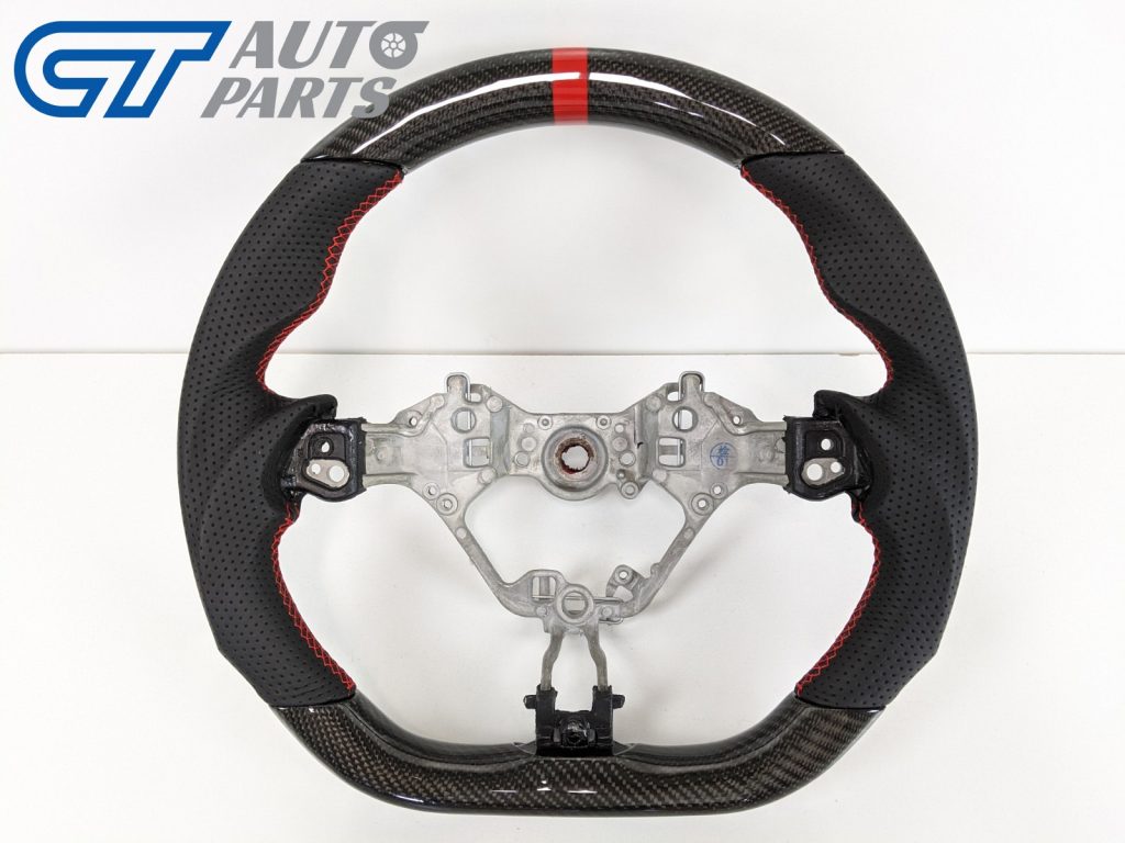 CARBON Fibre LEATHER Steering Wheel Red Line+Stitching for 17-19 TOYOTA 86 Subaru BRZ-12651