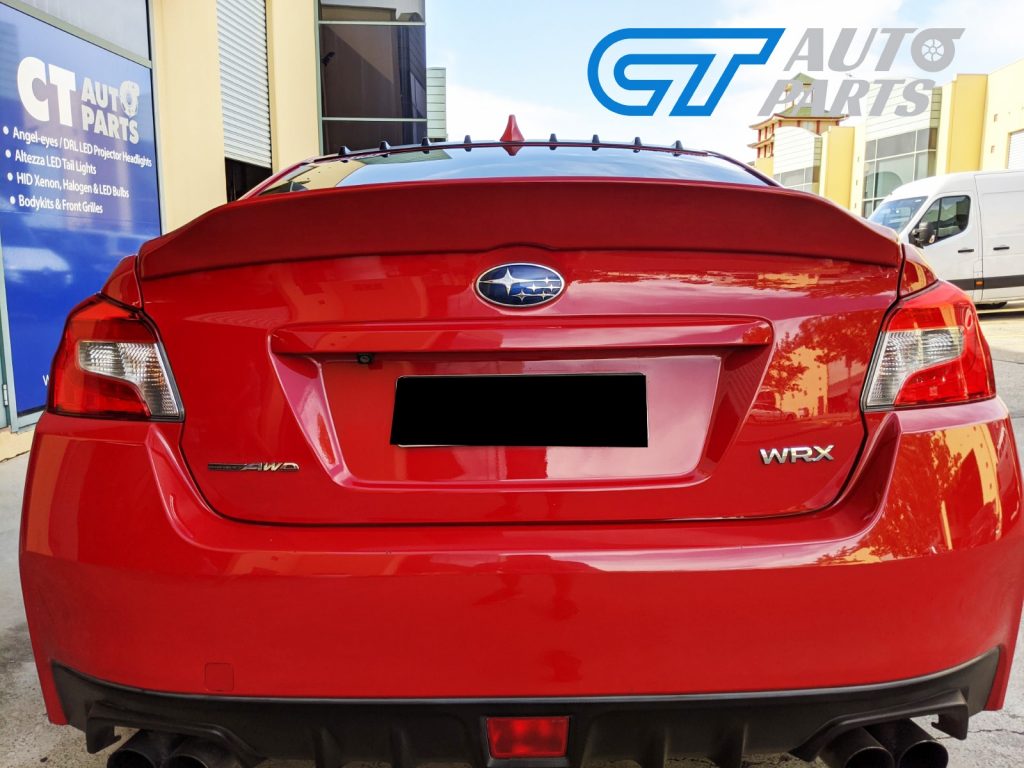 Rexpeed Style Duckbill ABS Trunk Spoiler For 14-19 Subaru WRX STI (C7P Lightning RED)-0