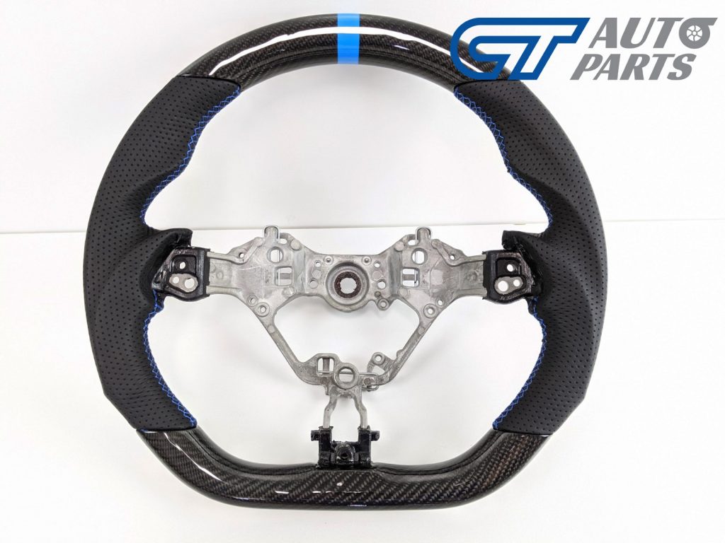 CARBON Fibre LEATHER Steering Wheel BLUE Line+Stitching for 17-19 TOYOTA 86 Subaru BRZ-12864