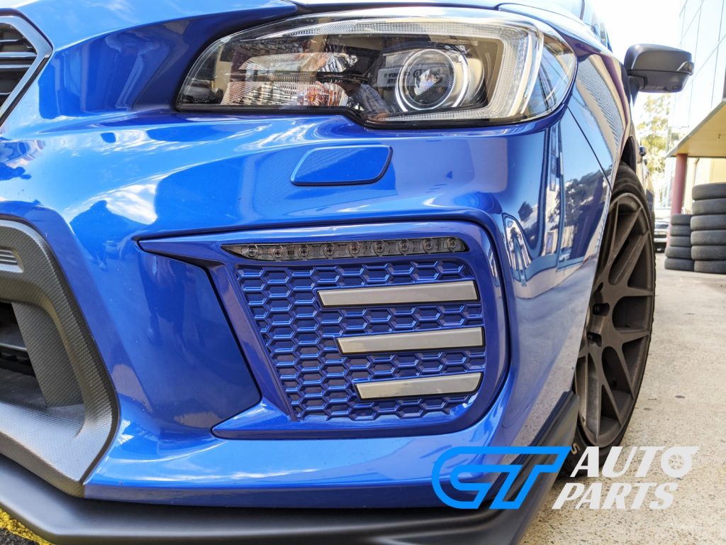 WR.BLUE CLEAR 3D DRL Dynamic Signal Front Fog Light Bezels for MY18+ Subaru WRX/STI -13475