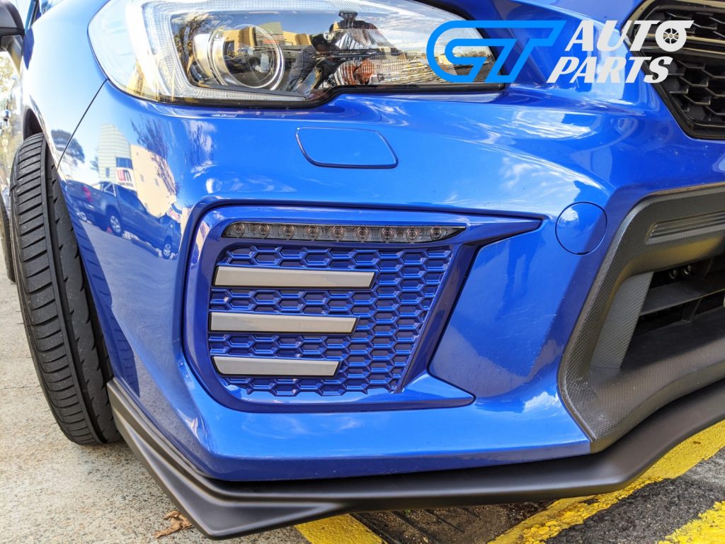 WR.BLUE SMOKED 3D DRL Dynamic Signal Front Fog Light Bezels for MY18+ Subaru WRX/STI -13461