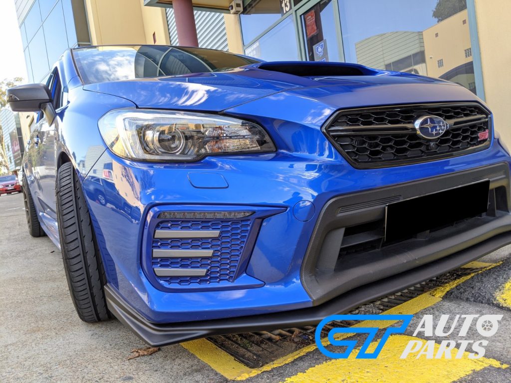 WR.BLUE SMOKED 3D DRL Dynamic Signal Front Fog Light Bezels for MY18+ Subaru WRX/STI -13464