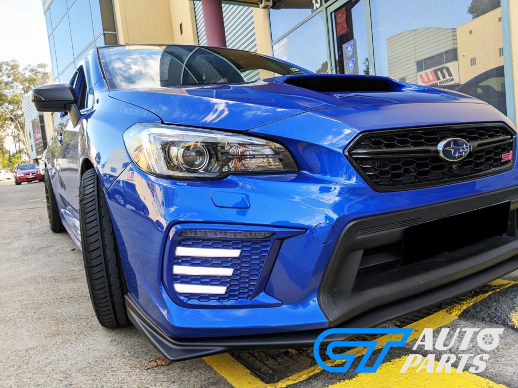 WR.BLUE SMOKED 3D DRL Dynamic Signal Front Fog Light Bezels for MY18+ Subaru WRX/STI -13465