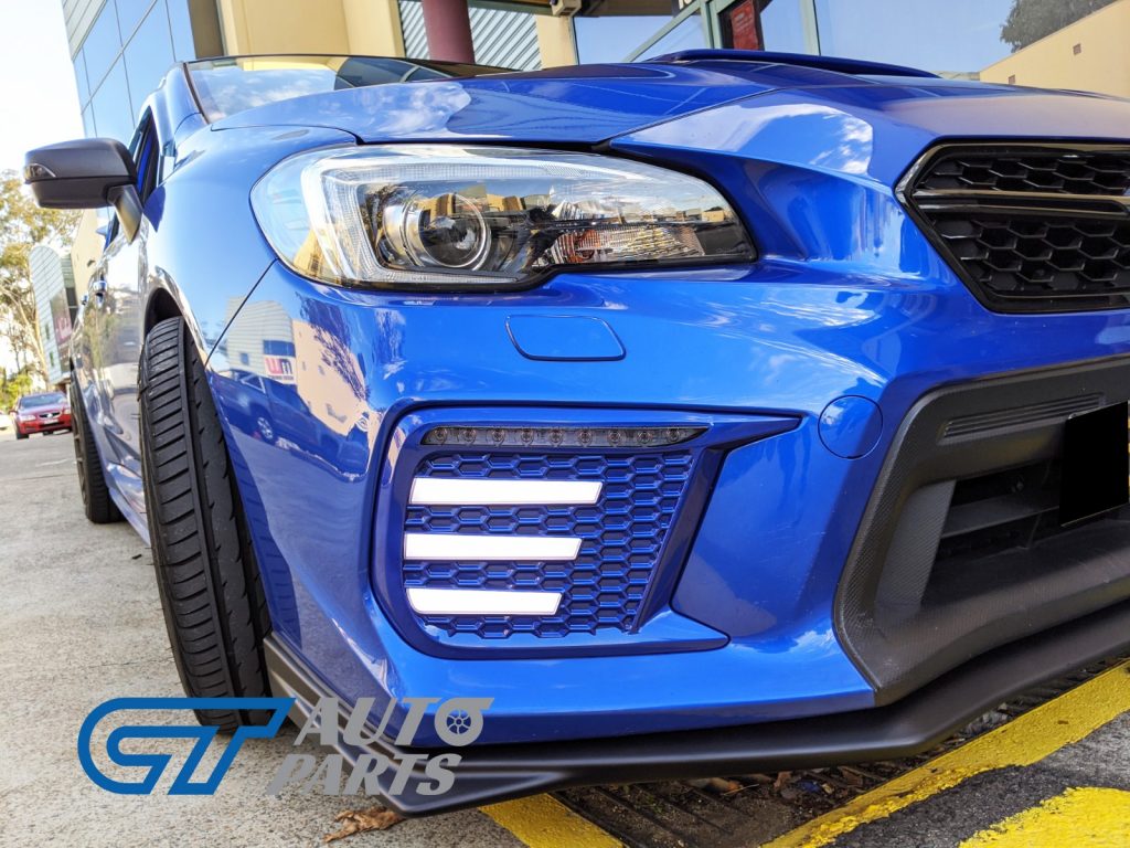 WR.BLUE CLEAR 3D DRL Dynamic Signal Front Fog Light Bezels for MY18+ Subaru WRX/STI -13473