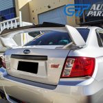 Rowen Style Carbon Fiber Gurney Flap For 08-14 Subaru WRX STI Trunk Spoiler-0