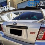 Rowen Style Carbon Fiber Gurney Flap For 08-14 Subaru WRX STI Trunk Spoiler-13499