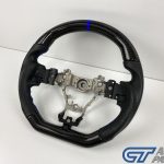 Carbon Fibre LEATHER Steering Wheel BLUE Line BLUE Stitching for 2014-2020 SUBARU WRX / STI / LEVORG-13922