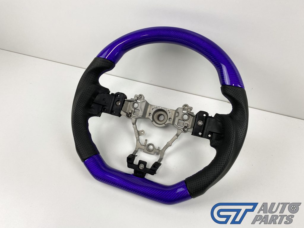 Purple Carbon LEATHER Steering Wheel Purple Stitching for 2014-2020 SUBARU WRX / STI / LEVORG-13907