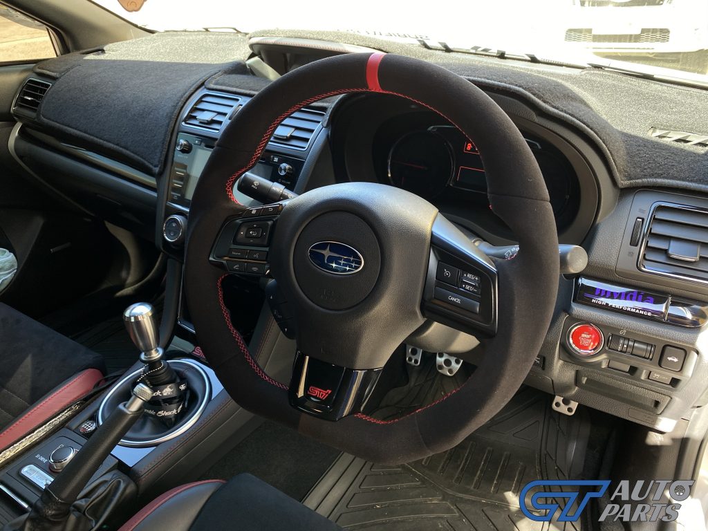 Alcantara Steering Wheel (Red Line / Red Stitching) for MY15-MY20 Subaru WRX/STI LEVORG for DANIEL -13947
