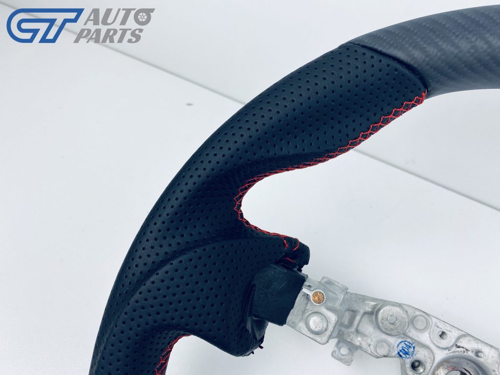 Nissan 370Z 2008+ Matte Carbon Fibre Leather Steering wheel RED Stitching / Red Centre Line-14996