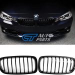 M Sport Style Gloss Black Front Bumper Bar Grille Grill for BMW 3-Series F30 F31-14898