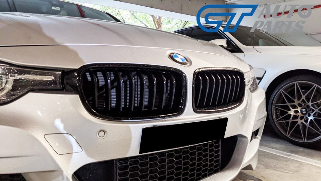 M Sport Style Gloss Black Front Bumper Bar Grille Grill for BMW 3-Series F30 F31-0