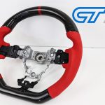 Carbon Fibre Red Alcantara Steering Wheel Red Stitching for 14-19 SUBARU WRX LEVORG STI-15022