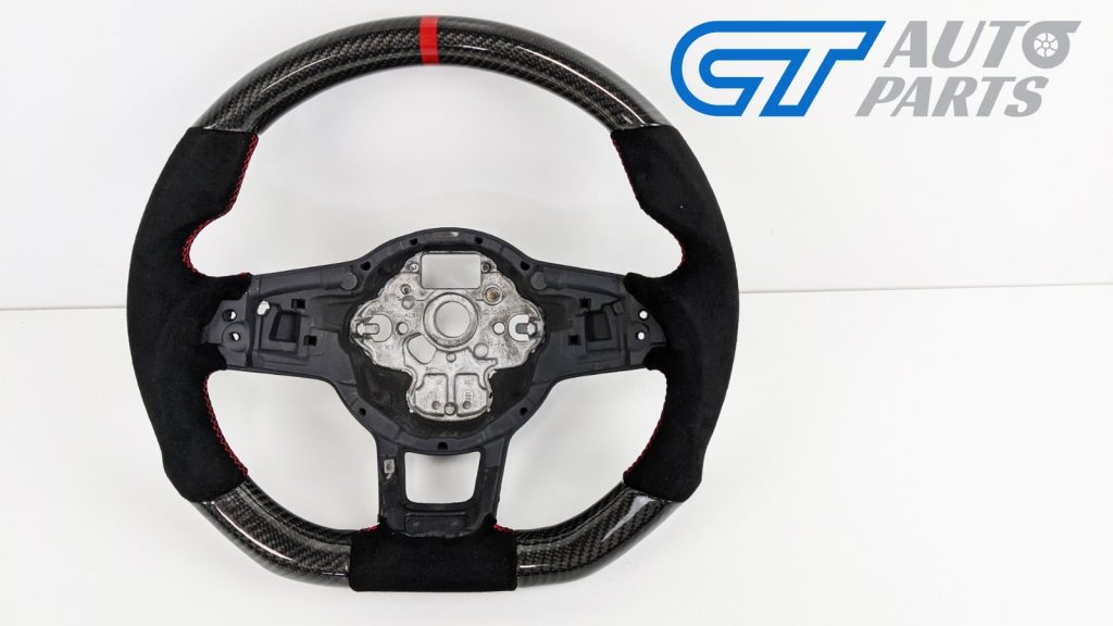 Carbon Fibre Alcantara Steering Wheel Red Stitching for VW GOLF 7 R GTI -15052