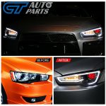 DEMON EYE 3D Neon LED DRL Bar Projector HeadLights for 07-17 Mitsubishi Lancer CJ EVO X-15320