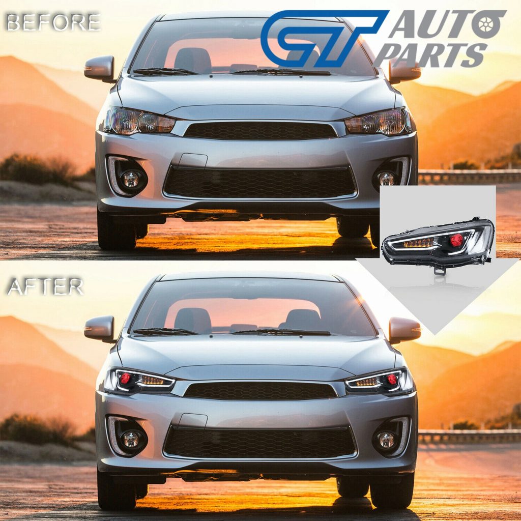 DEMON EYE 3D Neon LED DRL Bar Projector HeadLights for 07-17 Mitsubishi Lancer CJ EVO X-15315