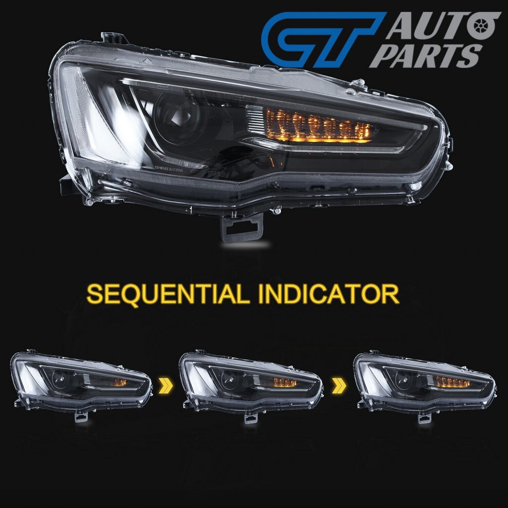 DEMON EYE 3D Neon LED DRL Bar Projector HeadLights for 07-17 Mitsubishi Lancer CJ EVO X-15317