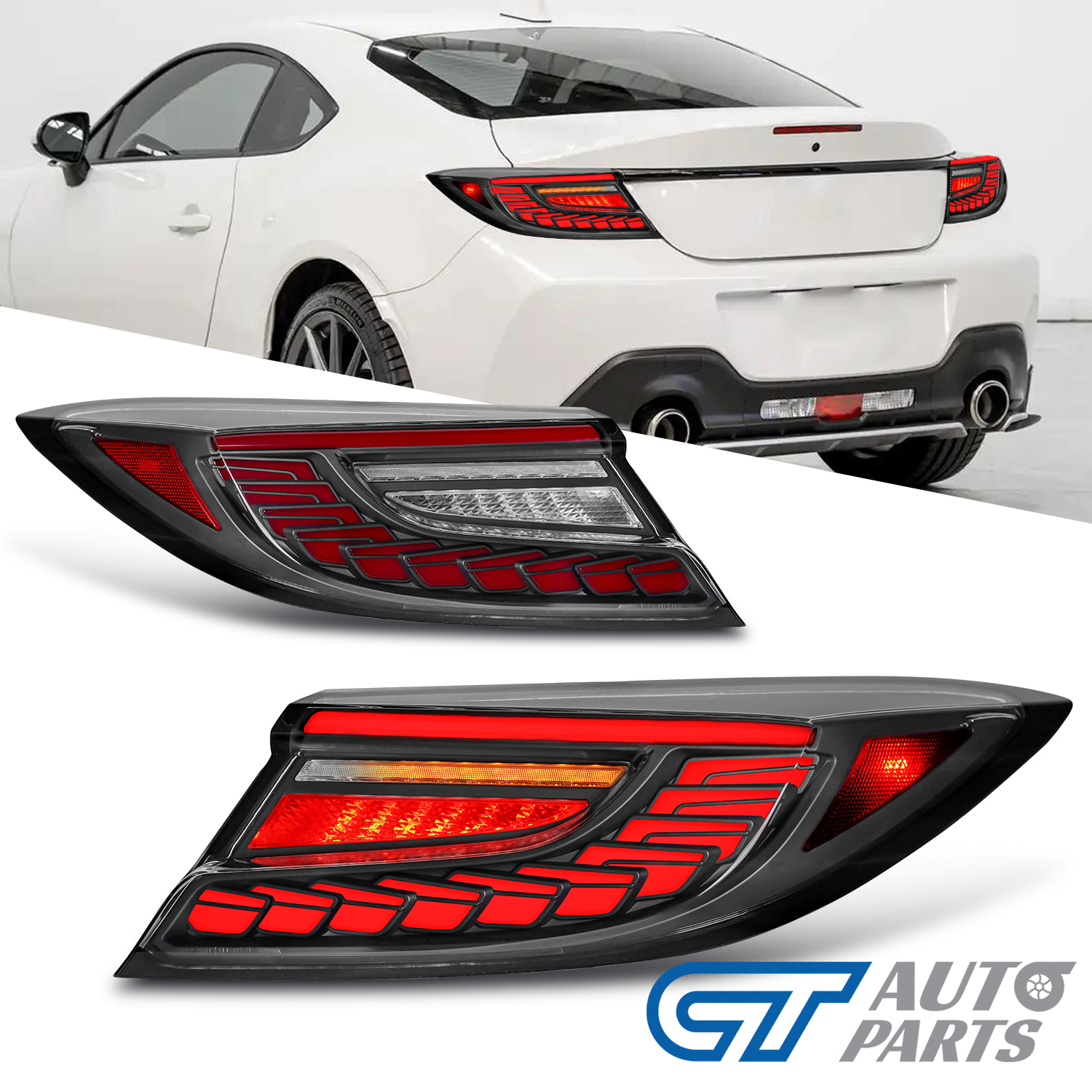 V3 Black Red LED Dynamic Tail lights for 2022+ Toyota 86 GR86 Subaru ...